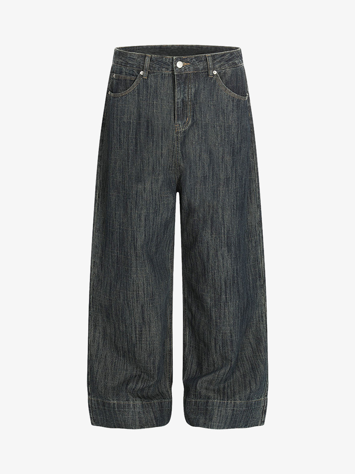 Textured Stripe Straight-Leg Jeans