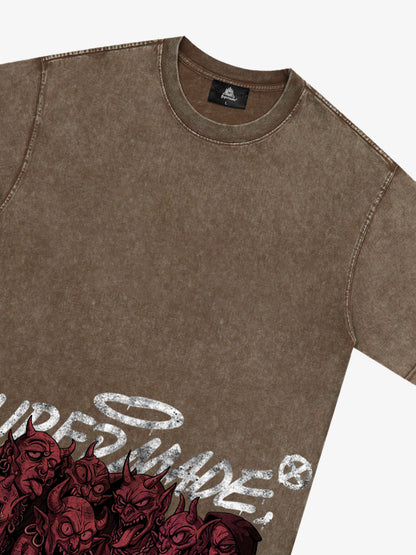 Thesupermade Dark Devil Maniac's Gothic Graffiti T-shirt 