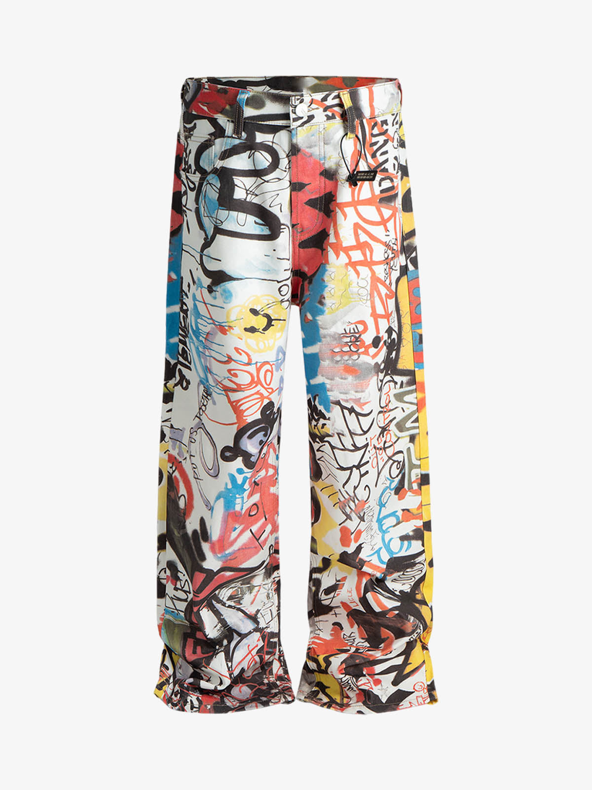 Graffiti Print Wide-Leg Pants for Urban Street Style 