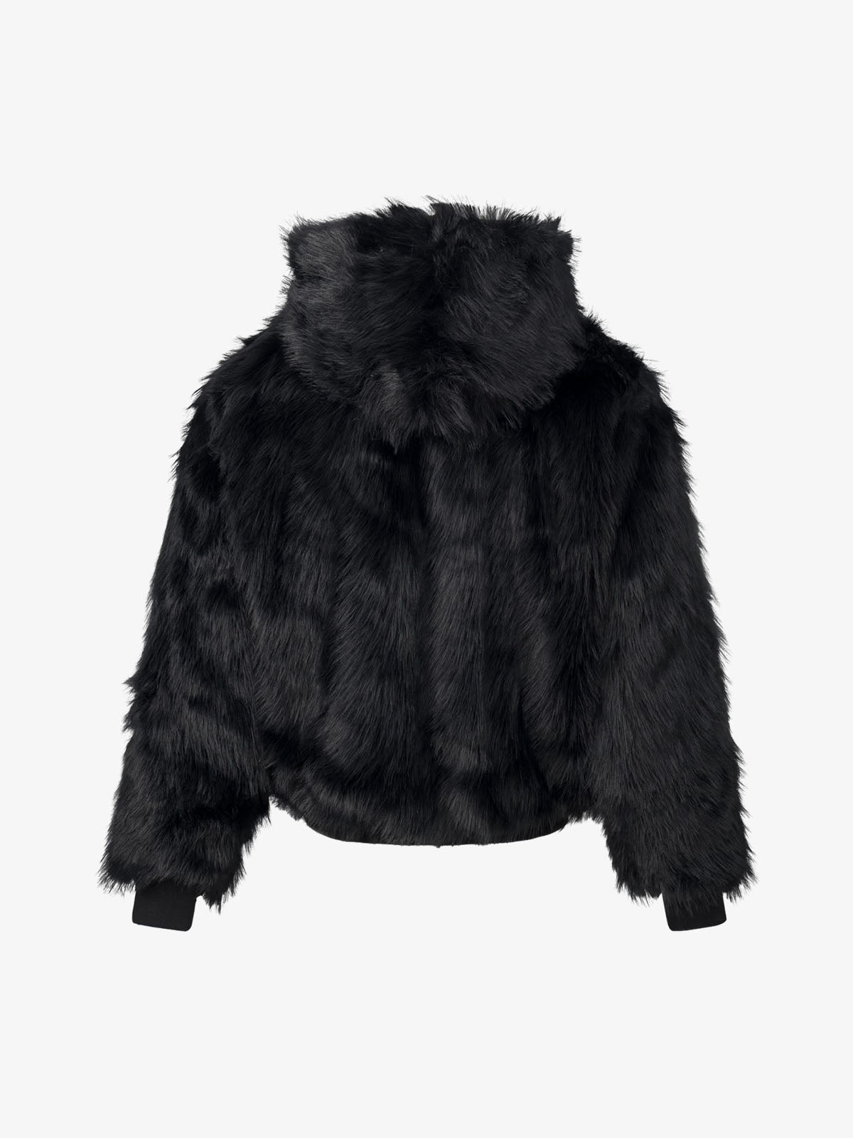 Cross Detail Faux-Fur Coat