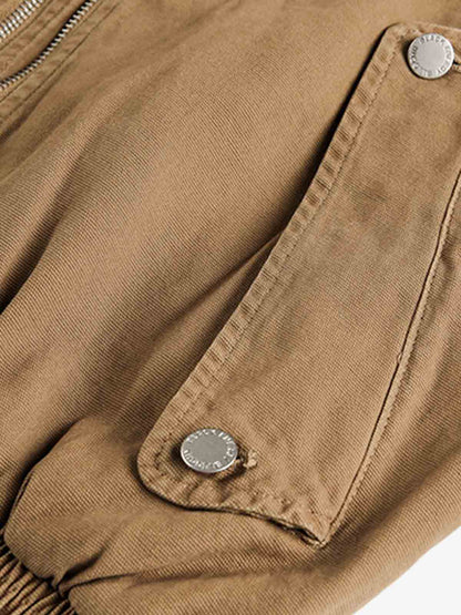 Hooded Workwear Multi Pocket Zip Jacket