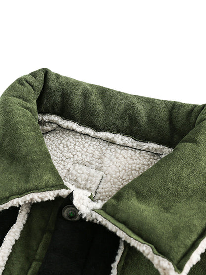 Floral Embroidered Suede Fleece Jacket - 2260 