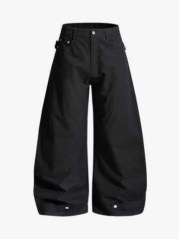 Detachable Back Panel Riveted Pants 