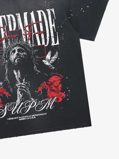 Jesus Prayer Graphic Ink Splatter Tee