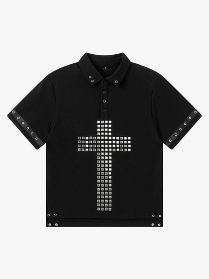 Studded Cross Polo Shirt