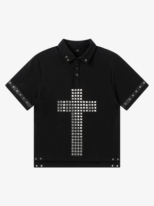Studded Cross Polo Shirt