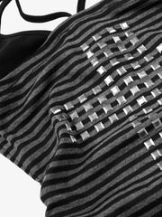 Striped Cross Rivet Detail Halter Cami Top
