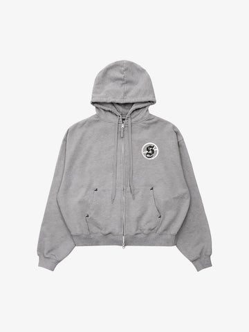 "Goodbye World" Earth Print Studded Hoodie