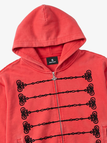 Street Style Fold-Button Hoodie