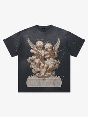 Angel Gun Graphic Distressed Tee