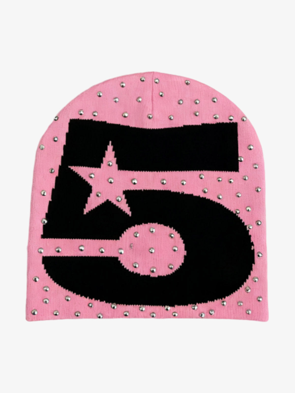 Studded Number 5 Star Beanie Hat