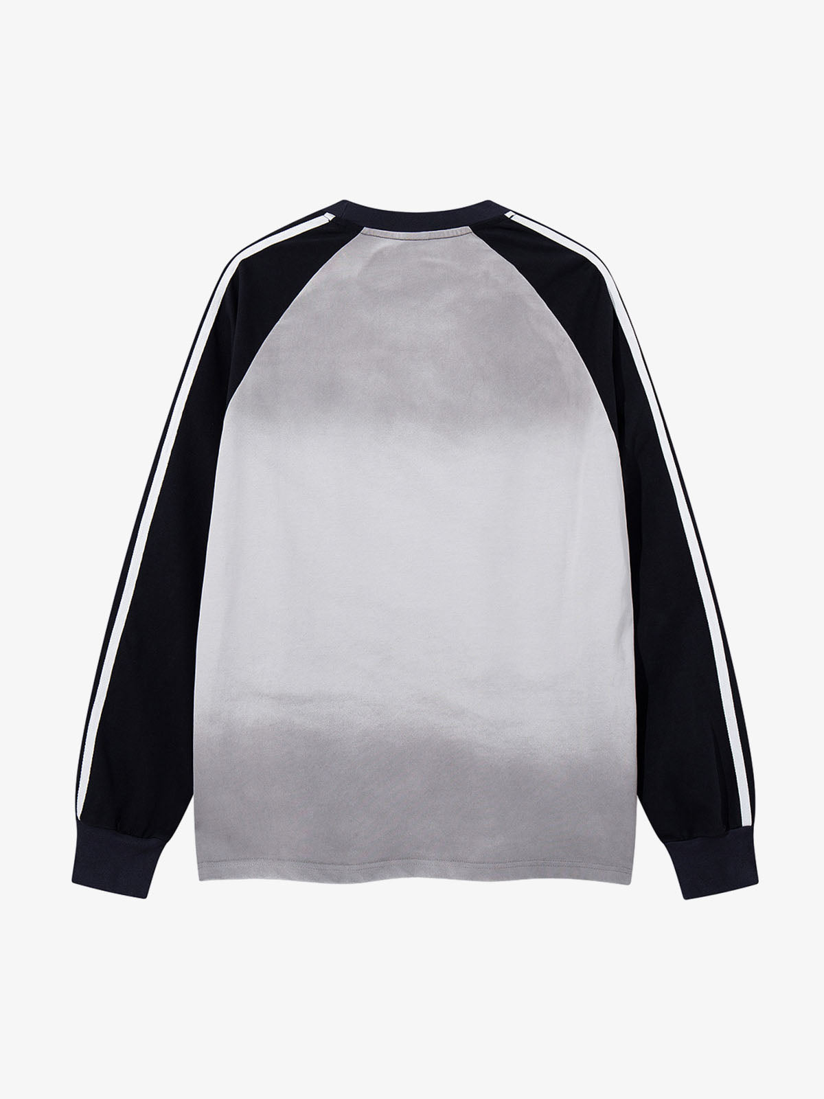 Portrait Graphic Contrast-Stripe Long Sleeve Tee