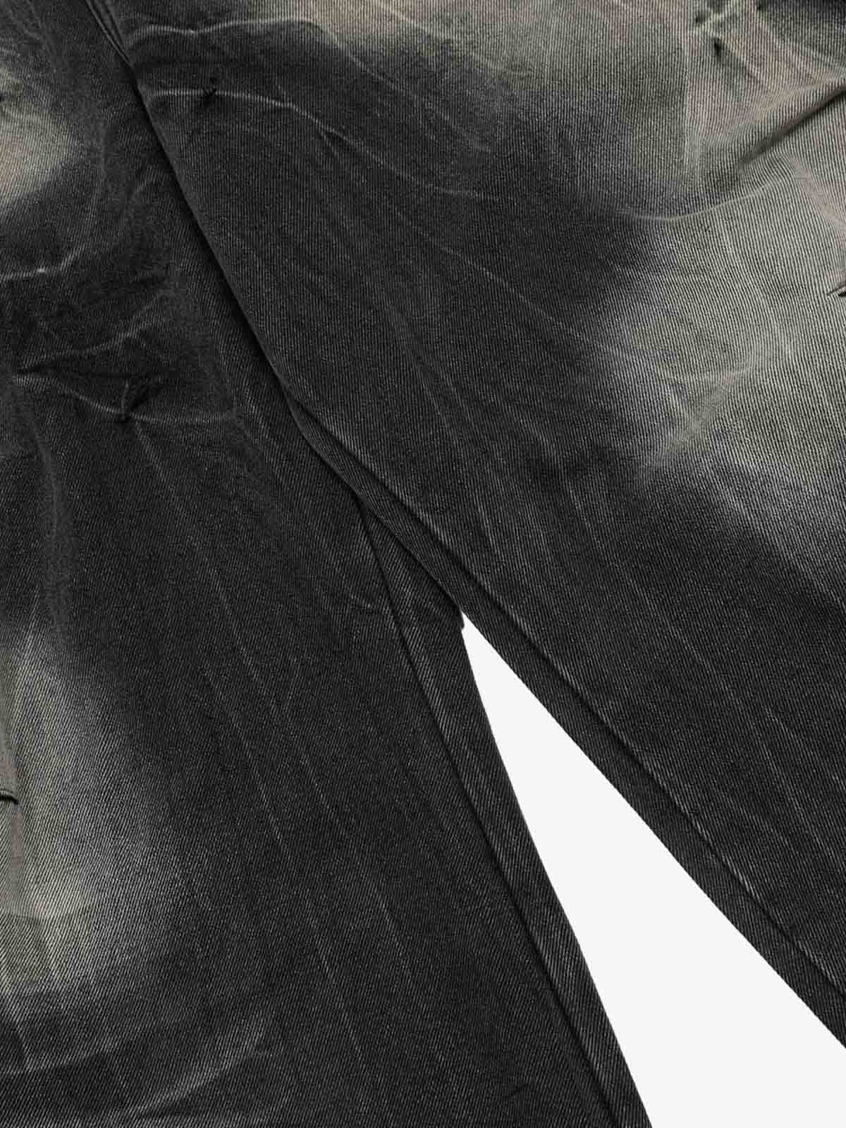 Vintage Washed Distressed Flared Jeans 