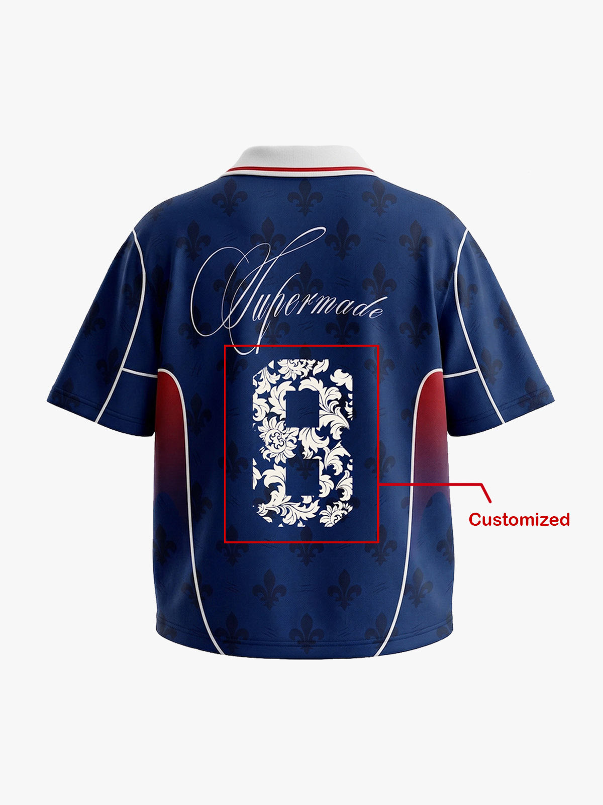 Completo in jersey personalizzato con stampa a giglio in stile francese - 2623
