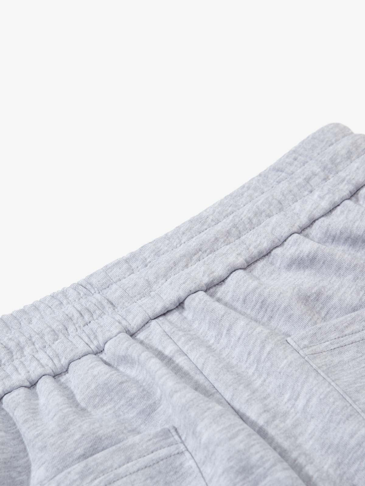 Faux Fur Spliced Hem Wide-Leg Sweatpants 