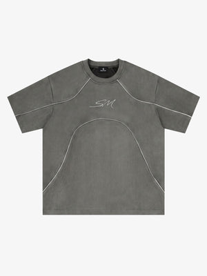 Reflective Striped Suede Tee