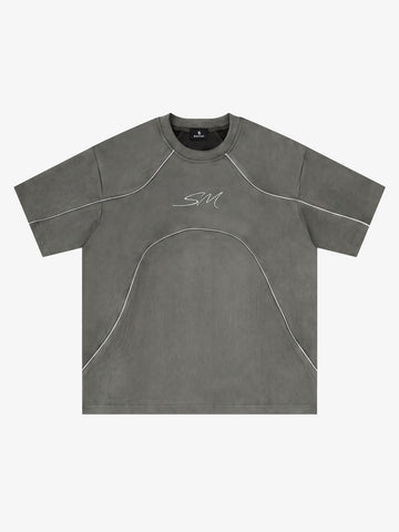 Reflective Striped Suede Tee