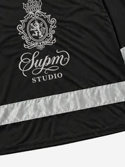 Reflective Patchwork Embroidered Long Sleeve Tee