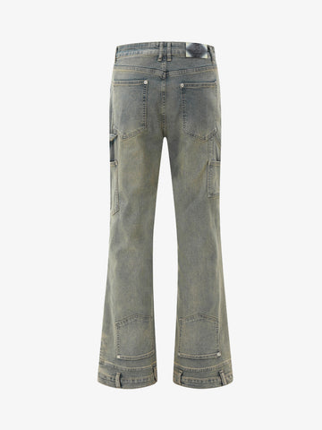 Inside-Out Washed Flared Jeans