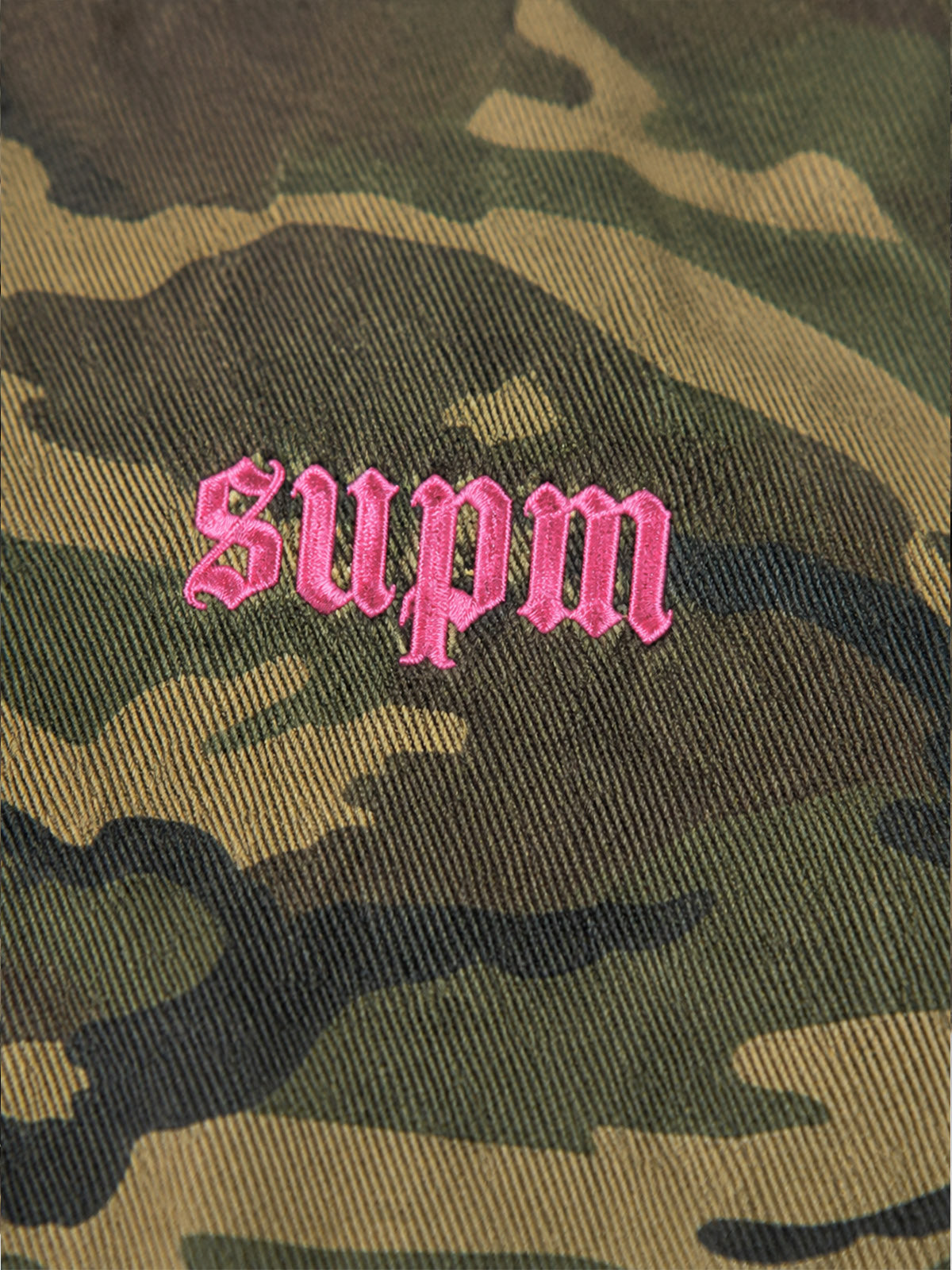 Pink Camo Embroidered Reversible Fleece Stand-Collar Jacket