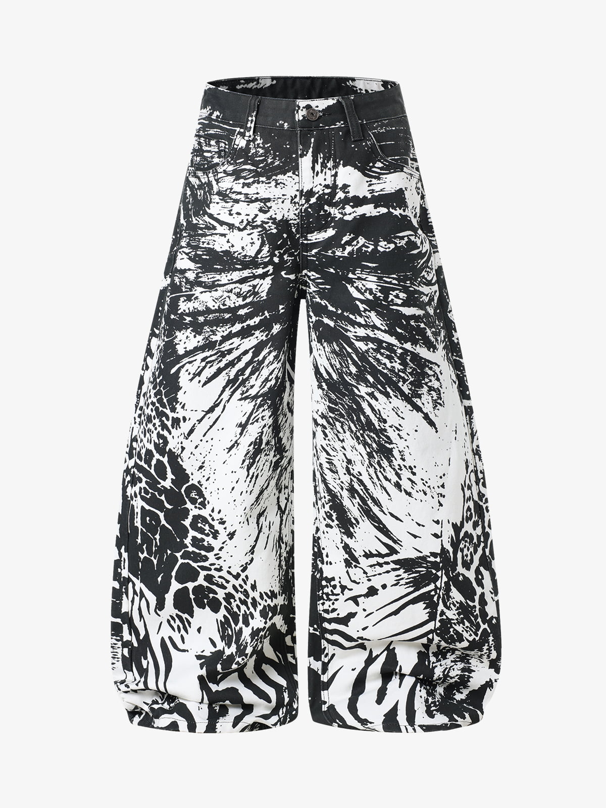 Jeans mit Tiermuster und Waschung