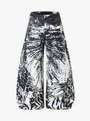 Jeans mit Tiermuster und Waschung
