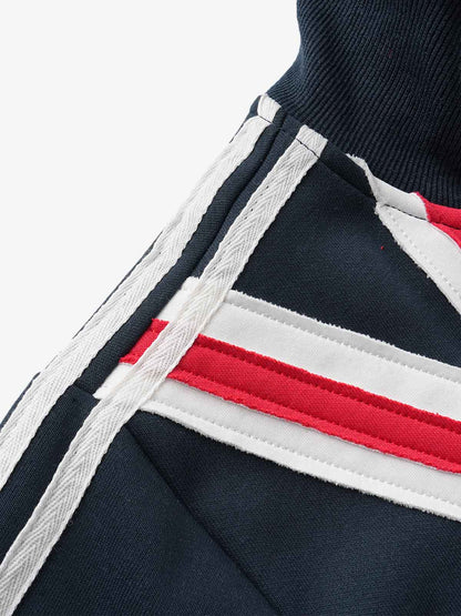 Flag Pattern Applique Contrast Stripes Cropped Jacket