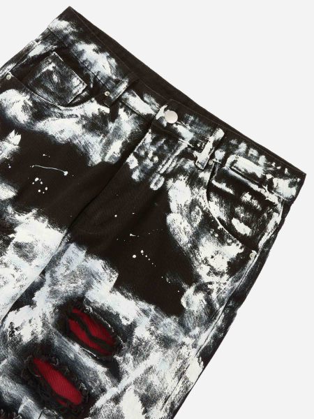 American High Street Ripped Graffiti Contrasting Jeans - 1995