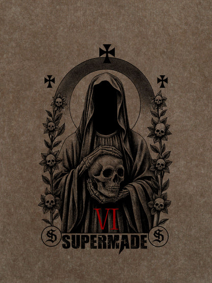 Thesupermade Dark Gothic Headless Skull Death T-shirt 