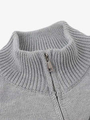 86 Graphic Eyelet Zip Knit Cardigan