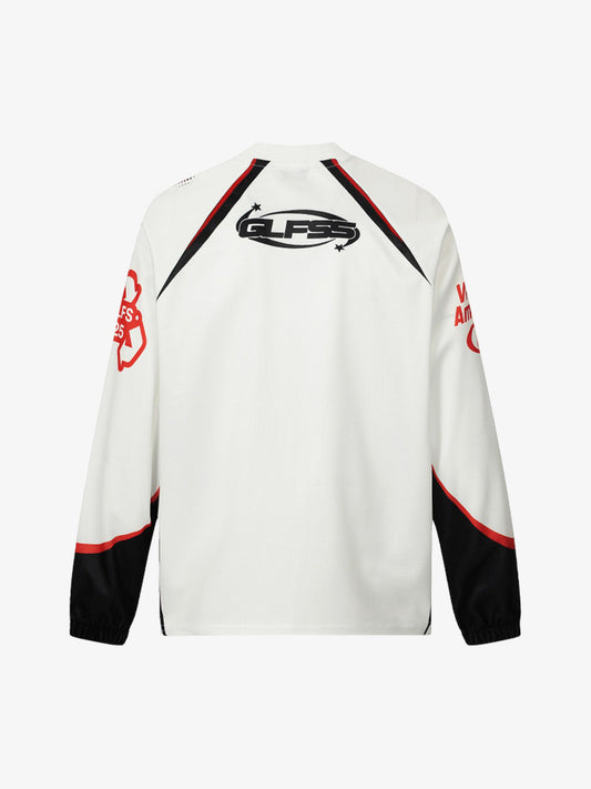 Retro Cat Digital Print Long Sleeve Jersey T-Shirt 