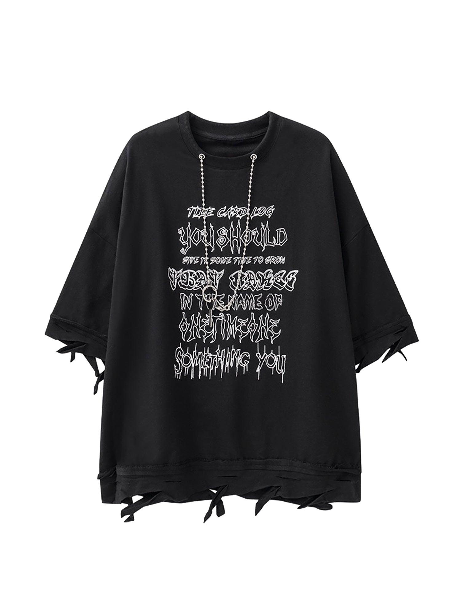 Thesupermade Chain Decorated Oversized T-Shirt - 2278