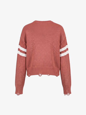 Vintage Digital Print Knit Sweater