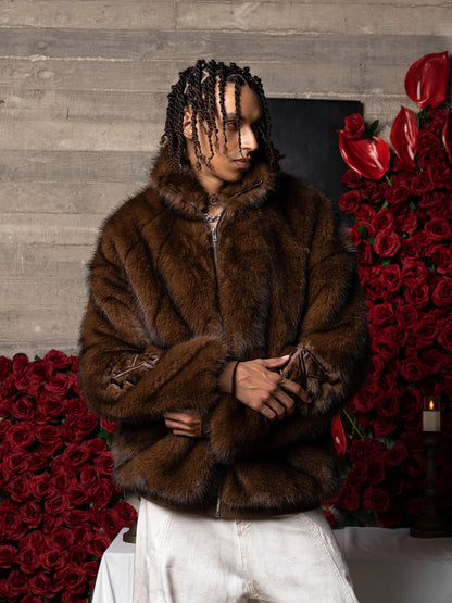 Supermade Embroidered Luxury Faux Fur Jacket 