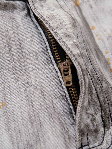Abstrac Paint-Splattered Panel Jeans 