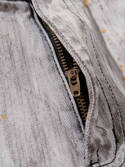 Abstrac Paint-Splattered Panel Jeans 