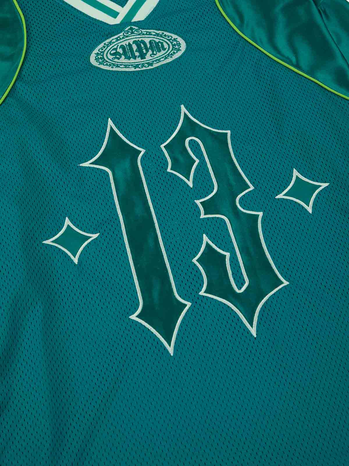 Supermade American Gothic Font Satin Mesh Jersey 