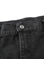 Washed Distressed Multi-Pocket Cargo Jeans 