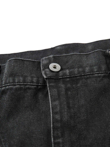 Washed Distressed Multi-Pocket Cargo Jeans 