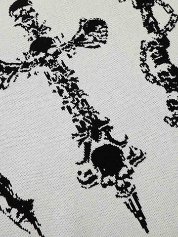 Gothic Cross Graphic Knit T Shirt