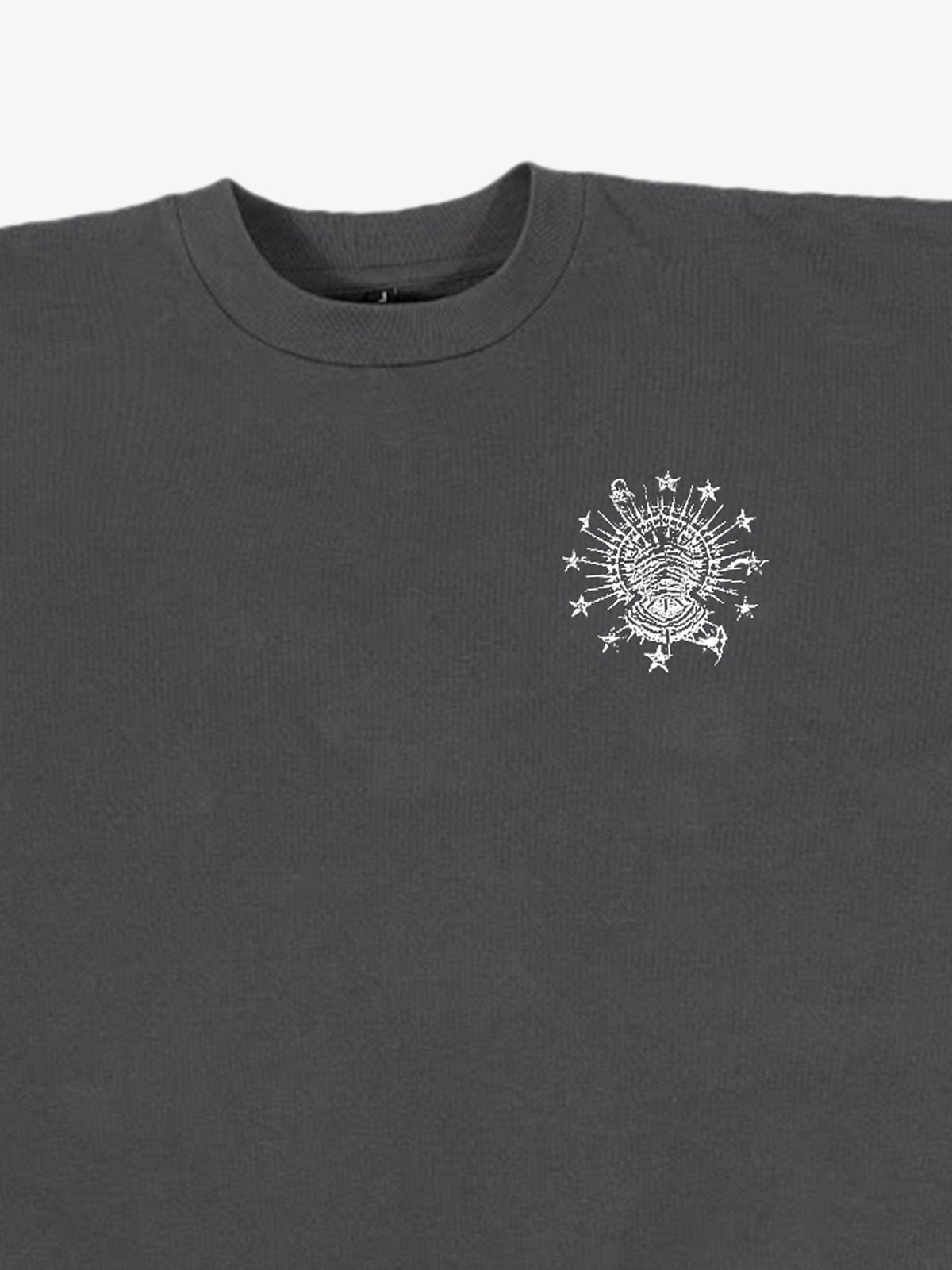 Schwarzes Crop-T-Shirt mit Grafikprint