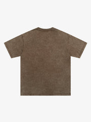 Washed Rhinestone Letter Graphic T-Shirt 