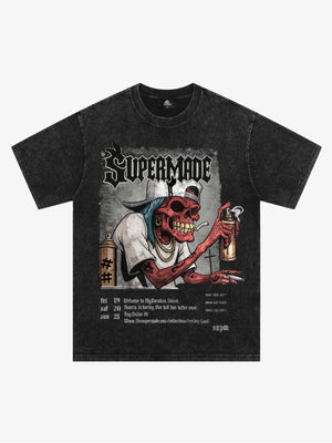 Graphic Tee with Bold Skull Design for Men 