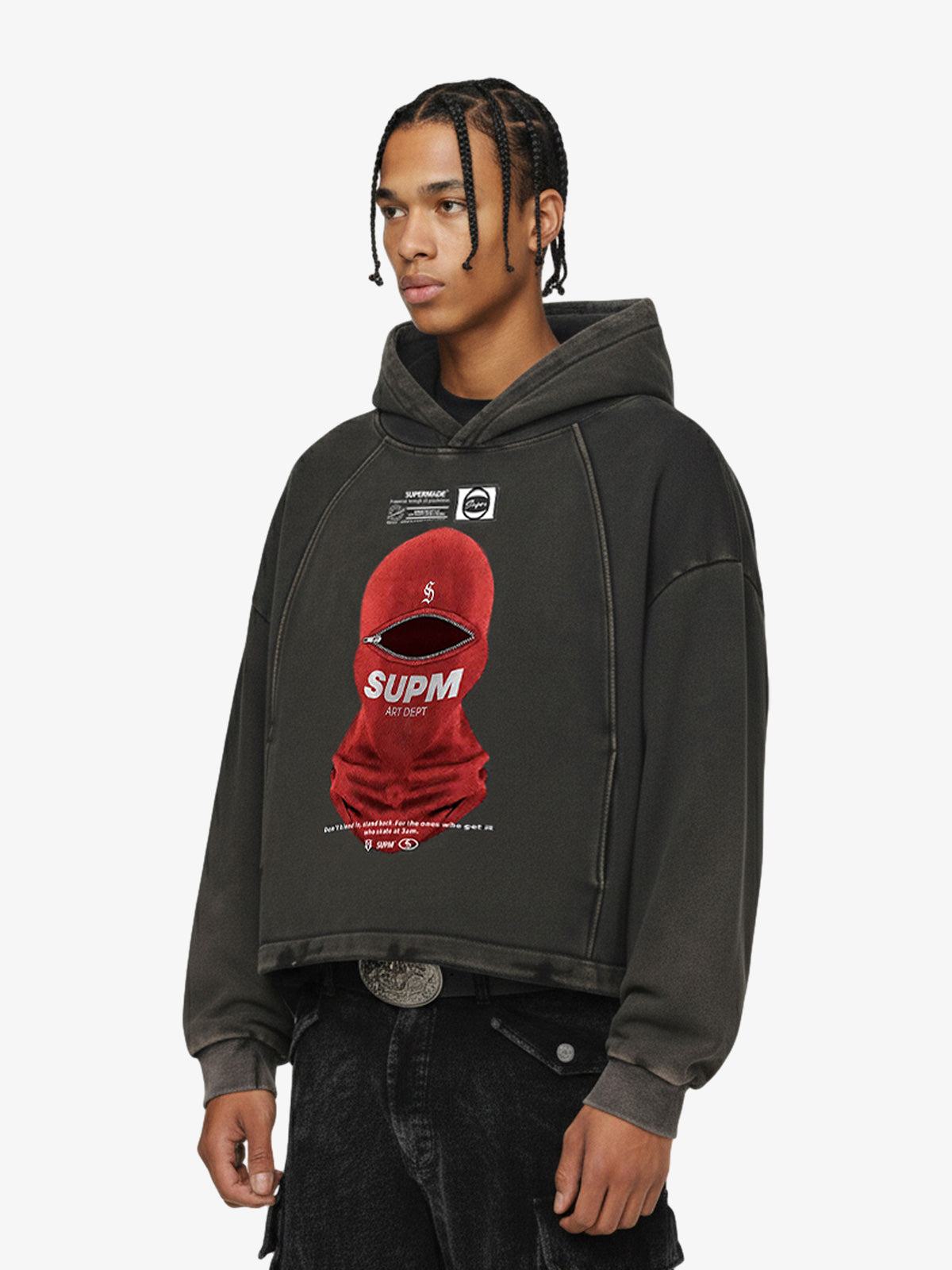 Oversized Snake Graphic Hoodie with Bold Print Design 