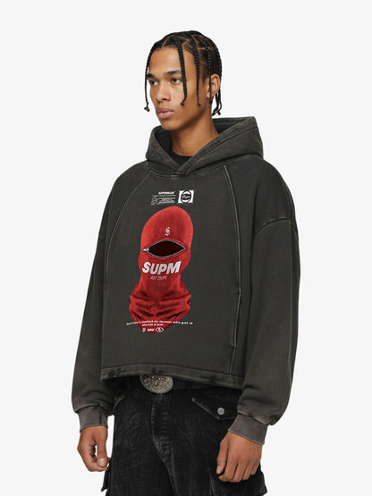 Oversized Snake Graphic Hoodie with Bold Print Design 