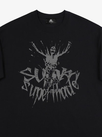 THE SUPERMADE TRENDY STREET OLD-FASHIONER SKULL PRINT T-SHIRT 