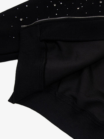 Rhinestone Zip Hoodie