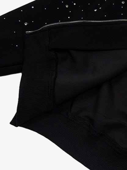 Rhinestone Zip Hoodie