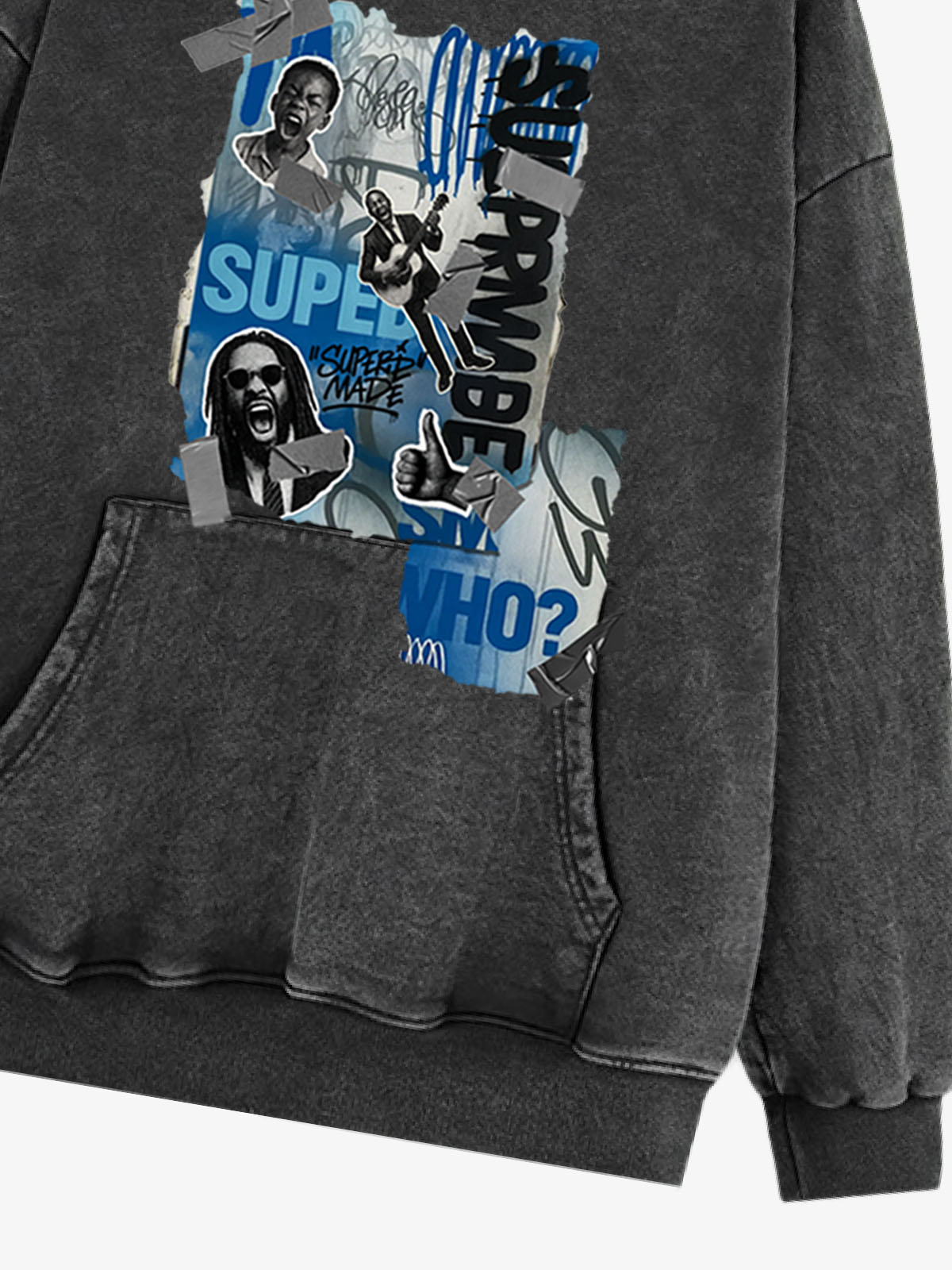 Supermade Graffiti Retro Hip-hop Hooded Sweatshirt 