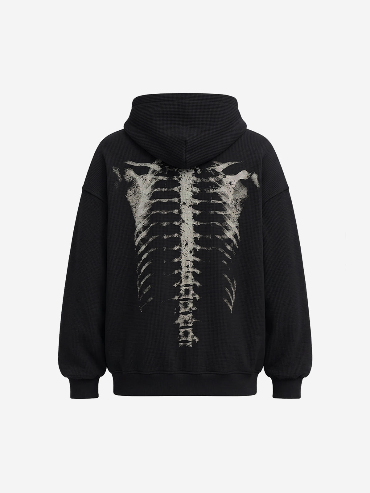Skeleton Bone Graphic Distressed Hoodie
